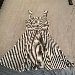 Black/white striped skater dress